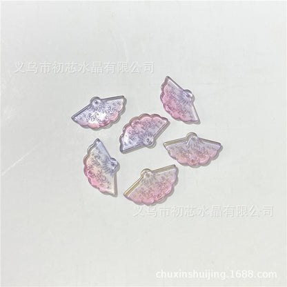 Czech Glass Beads Fan 20x35mm Transparent Mixed Colors 100pcs 6