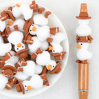 3D Good Cowboy Goose Silicone Focal Beads 20pcs 