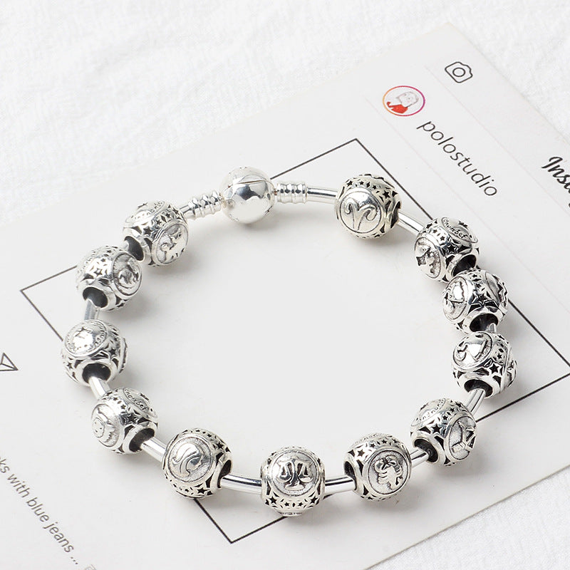 Constellation Metal Beads 11mm Silver Tone Large Hole 1pc 3