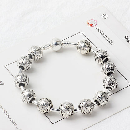Constellation Metal Beads 11mm Silver Tone Large Hole 1pc 3
