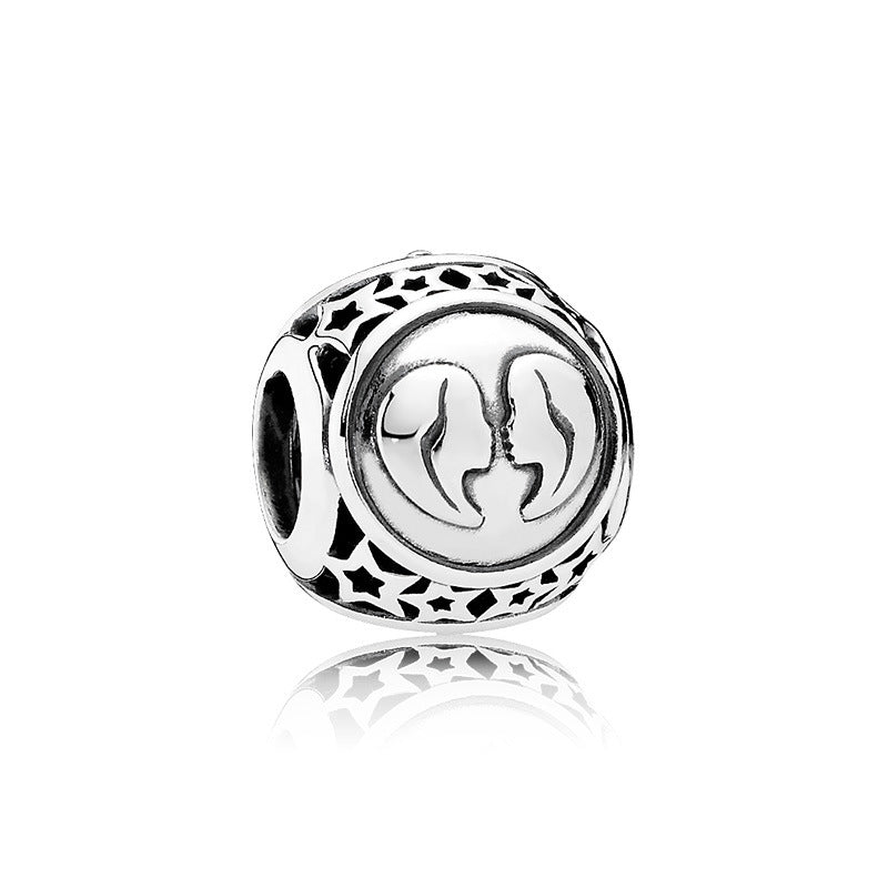 Constellation Metal Beads 11mm Silver Tone Large Hole 1pc 7