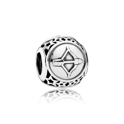 Constellation Metal Beads 11mm Silver Tone Large Hole 1pc 13