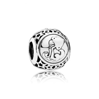 Constellation Metal Beads 11mm Silver Tone Large Hole 1pc 15