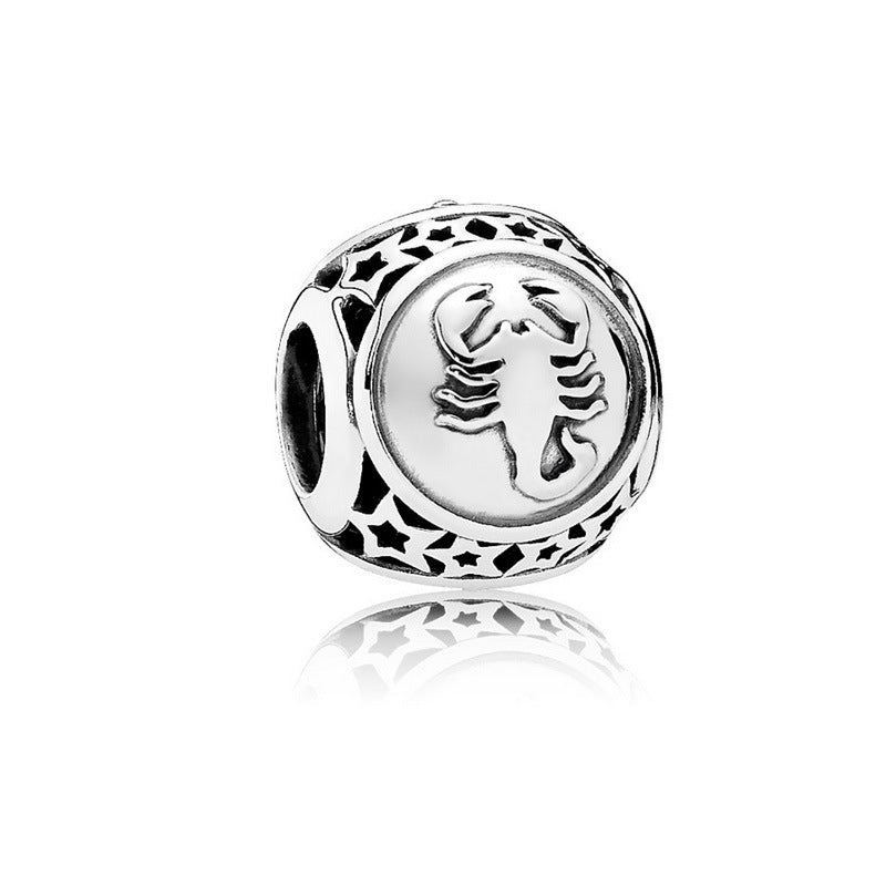 Constellation Metal Beads 11mm Silver Tone Large Hole 1pc 12