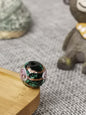 Lampwork Glass Beads Round 8-14mm Glow In The Dark Rose Pattern 1pc 11
