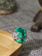 Lampwork Glass Beads Round 8-14mm Glow In The Dark Rose Pattern 1pc 15
