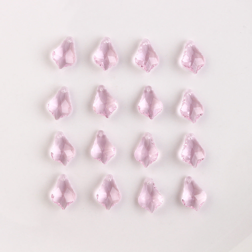 Electroplated Maple Leaf Glass Beads 11x16mm Double-Sided Single Hole 30pcs 6