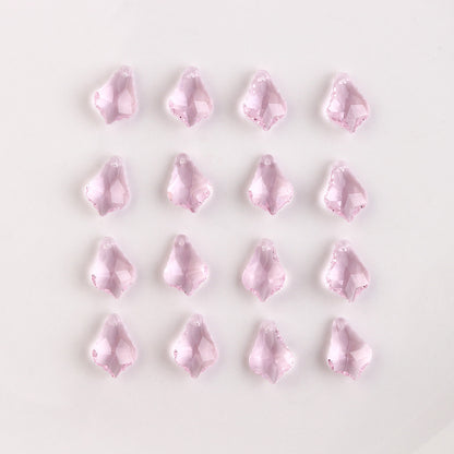 Electroplated Maple Leaf Glass Beads 11x16mm Double-Sided Single Hole 30pcs 6