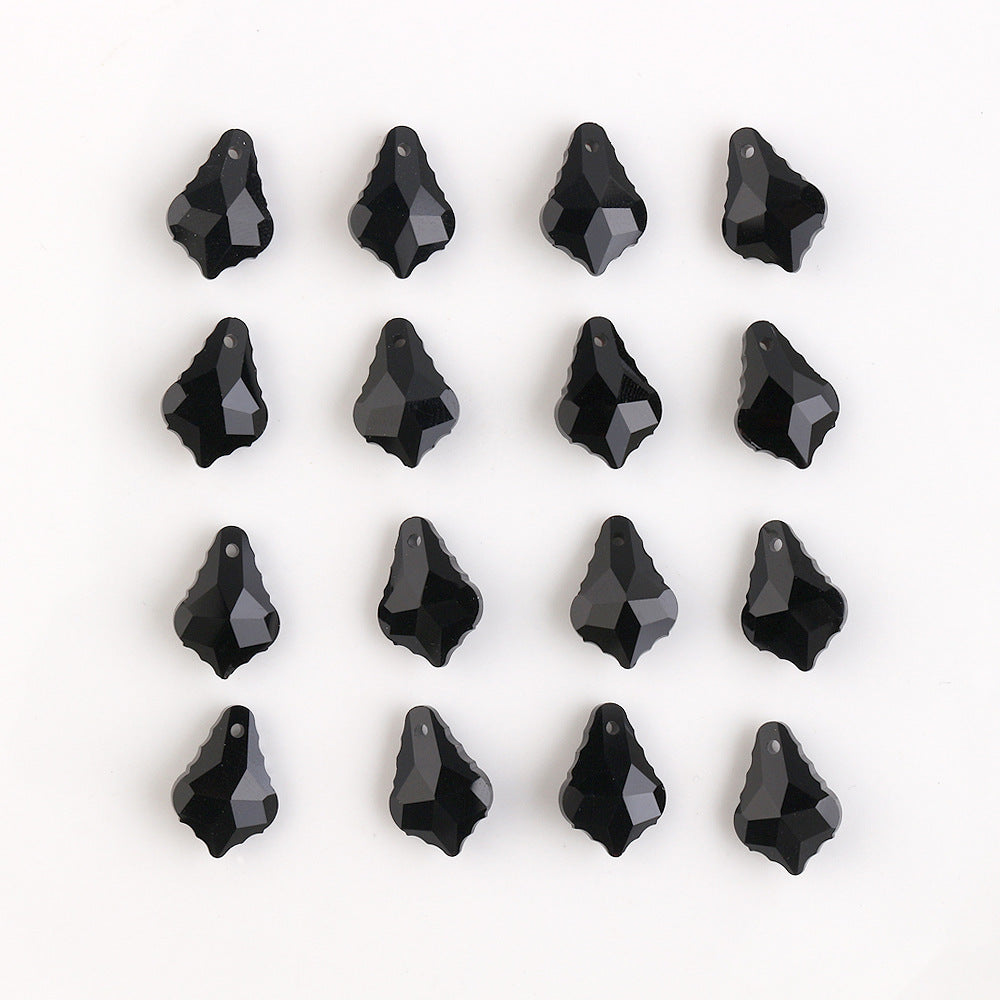 Electroplated Maple Leaf Glass Beads 11x16mm Double-Sided Single Hole 30pcs 8