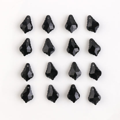Electroplated Maple Leaf Glass Beads 11x16mm Double-Sided Single Hole 30pcs 8