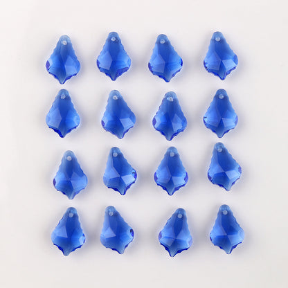 Electroplated Maple Leaf Glass Beads 11x16mm Double-Sided Single Hole 30pcs 14