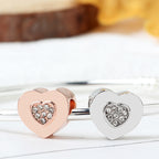 Heart Rhinestone Beads 12mm Carved Words Crystal Center 5pcs 3