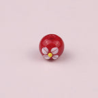 Lampwork Glass Beads Tiny Four Petal Flower Round 12mm 10pcs 3