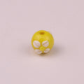 Lampwork Glass Beads Tiny Four Petal Flower Round 12mm 10pcs 5