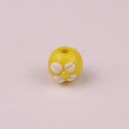Lampwork Glass Beads Tiny Four Petal Flower Round 12mm 10pcs 5
