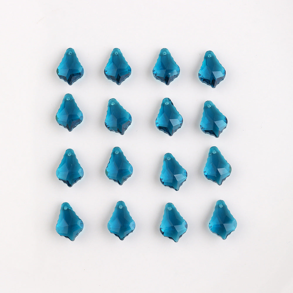 Electroplated Maple Leaf Glass Beads 11x16mm Double-Sided Single Hole 30pcs 11