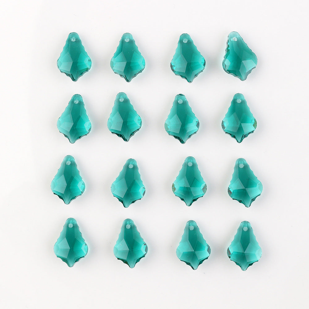 Electroplated Maple Leaf Glass Beads 11x16mm Double-Sided Single Hole 30pcs 12
