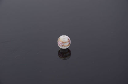 Lampwork Glass Beads Round 8-14mm Glow In The Dark Rose Pattern 1pc 14