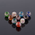 Lampwork Glass Beads Round 8-14mm Glow In The Dark Rose Pattern 1pc 2