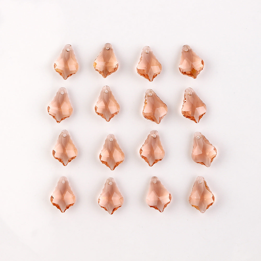 Electroplated Maple Leaf Glass Beads 11x16mm Double-Sided Single Hole 30pcs 13