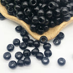 Glass Round Spacer Beads 6mm Black Large Hole 100pcs 4