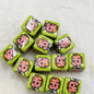 Osamu Harada Series Square Acrylic Beads 14mm Pattern 10pcs 5
