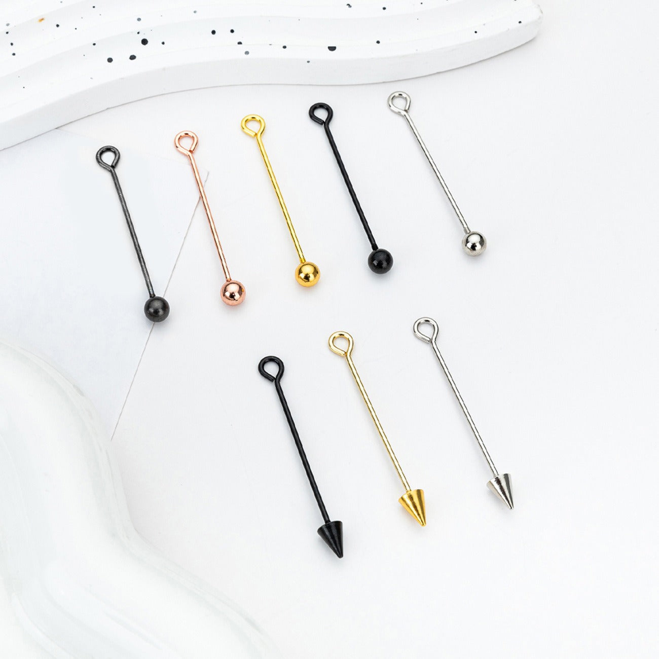 Beadable Metal Eyepins Detachable