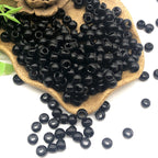 Glass Round Spacer Beads 6mm Black Large Hole 100pcs 3