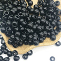 Glass Round Spacer Beads 6mm Black Large Hole 100pcs