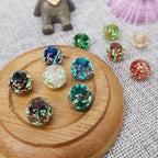 Transparent Round Glass Beads 10mm Multicolor Colored Glaze 10pcs 3