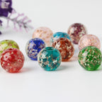 Transparent Round Glass Beads 10mm Multicolor Colored Glaze 10pcs 2
