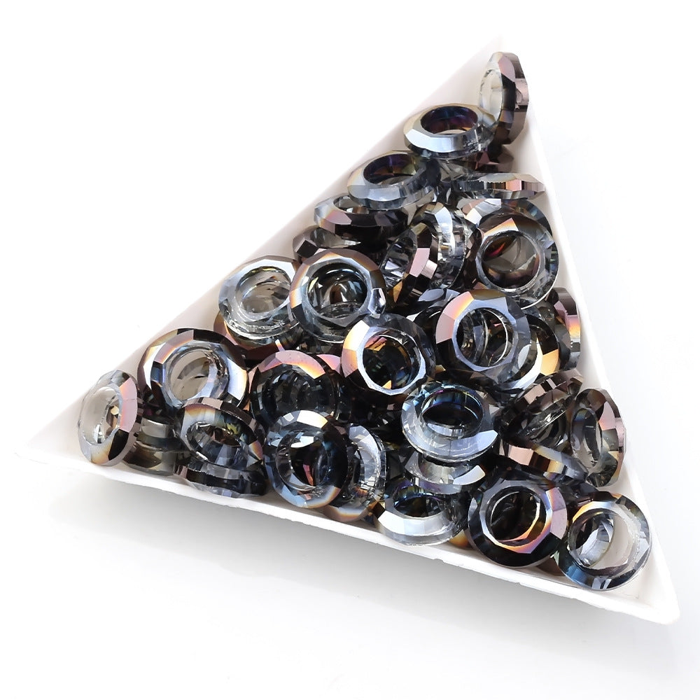 Glass Faceted Spacer Beads 8mm Large Hole 50pcs 7