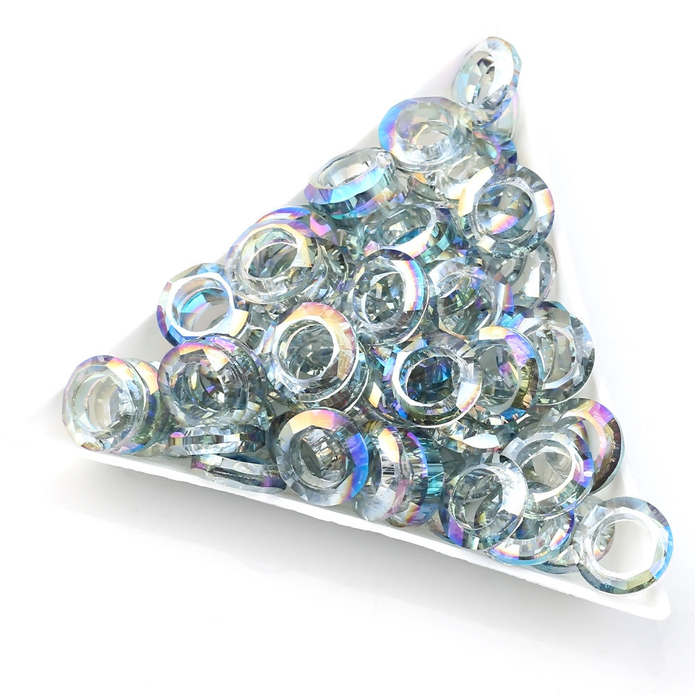 Glass Faceted Spacer Beads 8mm Large Hole 50pcs 9