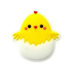 Silicone Focal Beads Easter Chick Bright Yellow Heart Accents 20pcs