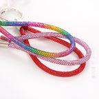 Diamond Wristlet Keychain Metal Flexible Loop Multiple Colors 4