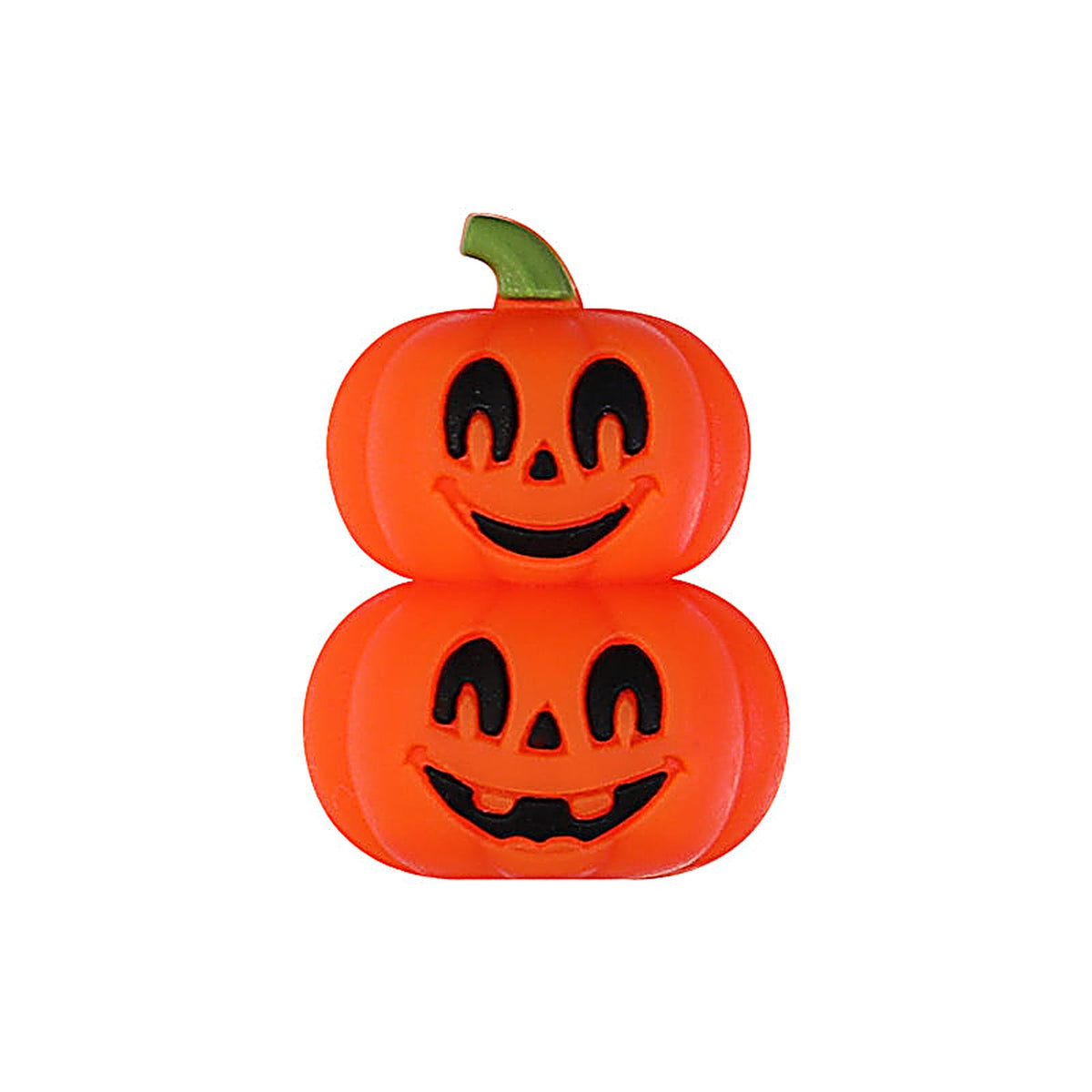 Silicone Halloween 3D Focal Beads Spooky Characters 20pcs - Double Head Pumpkin