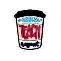 Silicone Focal Beads Coffee Teach Repeat Cup Colorful Text 20pcs