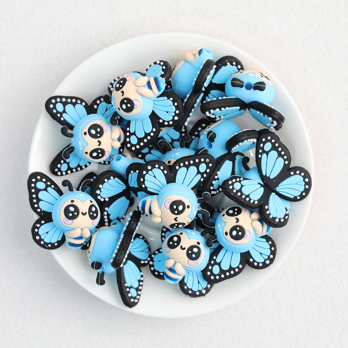 3D Colorful Butterfly Silicone Focal Beads 20Pcs  6