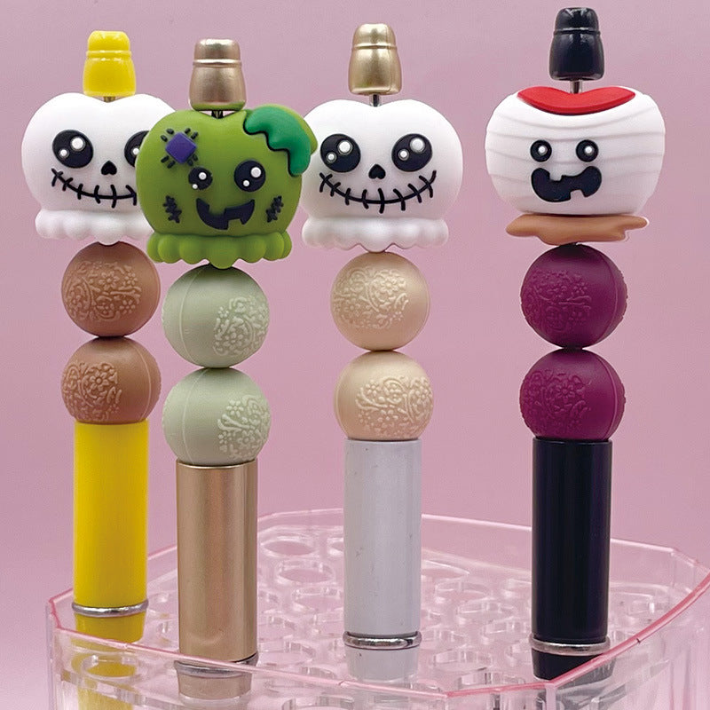 Silicone 3D Halloween Skull and Teeth Apple Focal Beads 20pcs