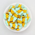 Cute Green Wing 3D Silicone Focal Beads Bee Design 20pcs