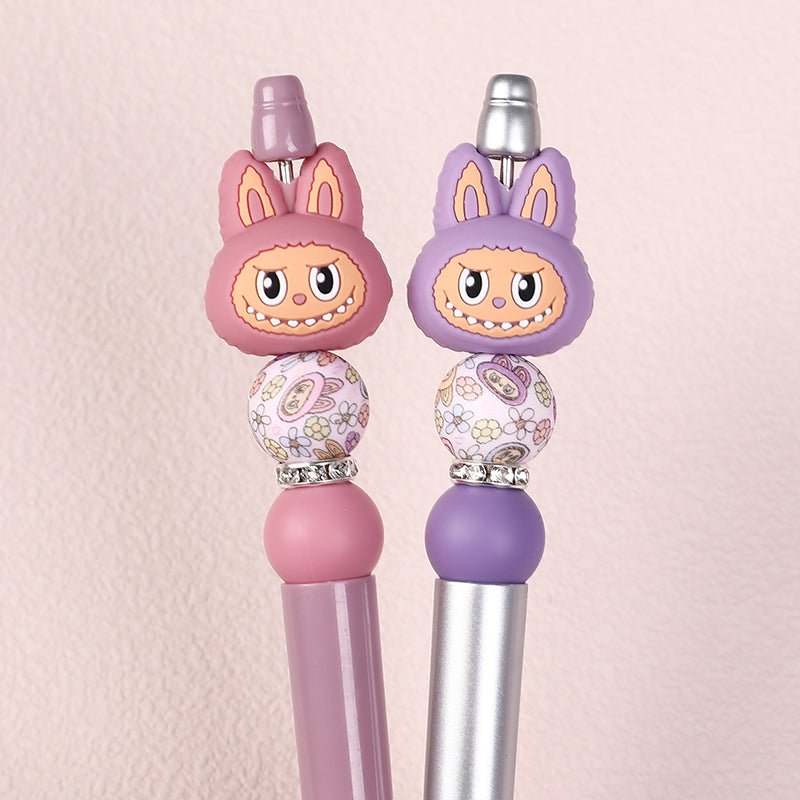 Silicone 3D Focal Beads Bunny Faces Multi Color 20pcs 5