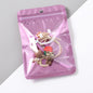 Transparent Smiling Face Printed Aluminum Film Zip Lock Bags 10x15cm 10pcs 5
