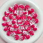 Hand Painted Jelly Bean Acrylic Beads 16mm Cream Colors 10pcs 13
