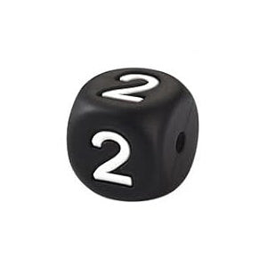 12mm Number Cube Square Silicone Beads Wholesale Black 2