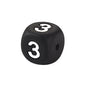 12mm Number Cube Square Silicone Beads Wholesale Black 3