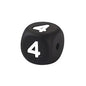 12mm Number Cube Square Silicone Beads Wholesale Black 4