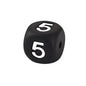12mm Number Cube Square Silicone Beads Wholesale Black 5