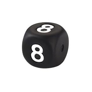 12mm Number Cube Square Silicone Beads Wholesale Black 8