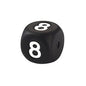 12mm Number Cube Square Silicone Beads Wholesale Black 8