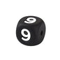 12mm Number Cube Square Silicone Beads Wholesale Black 9